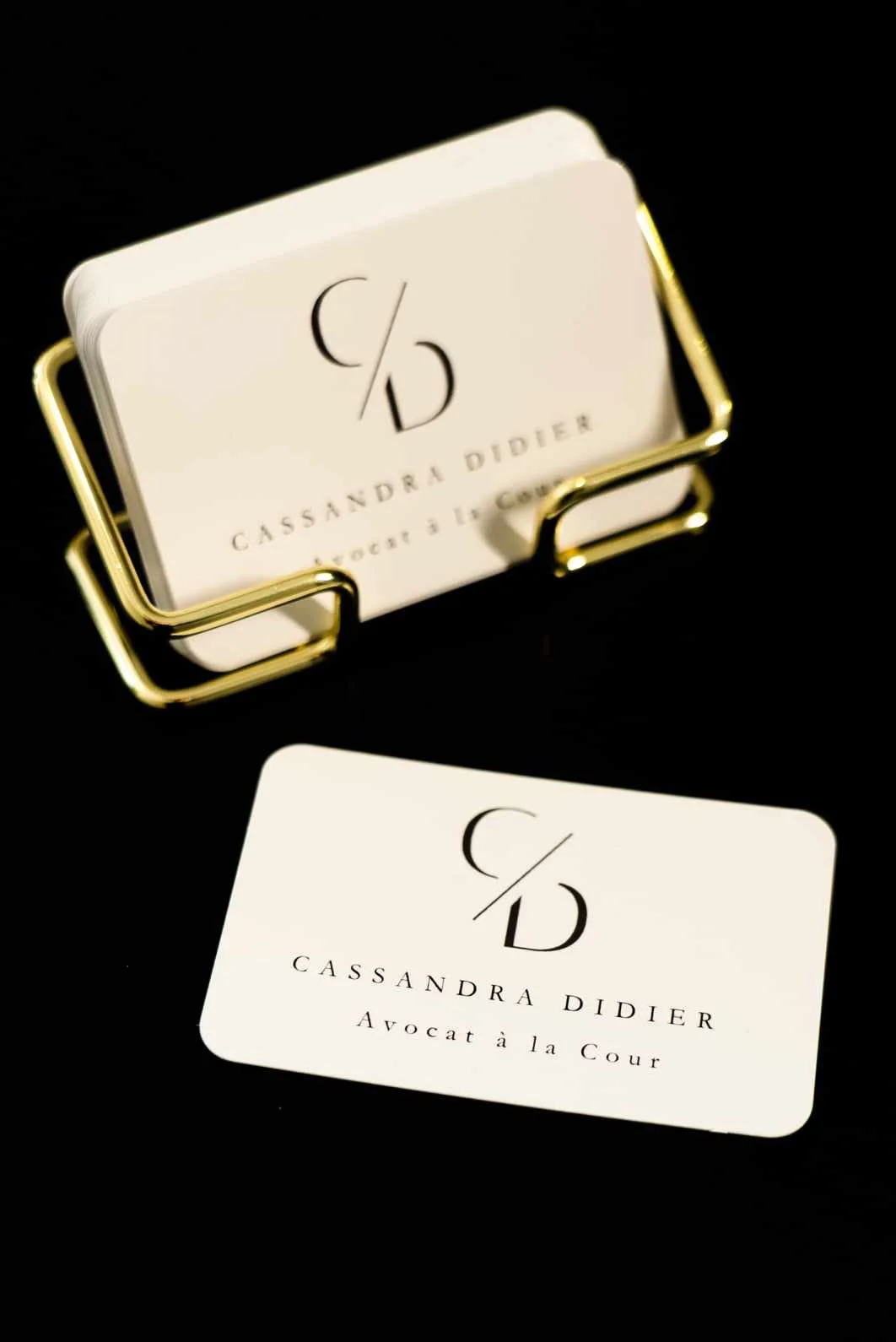 Cartes de visite du cabinet Cassandra DIDIER Avocat à la Cour